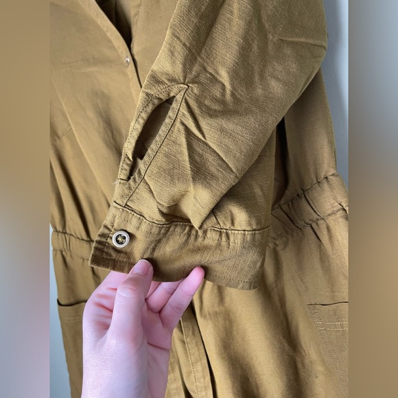 Like New Old Navy Cotton Rompe Adjustable Waist 6” Inseam Brown/Green Plus 1X - Picture 6 of 13